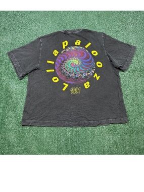 Lollapalooza Abercrombie Fitch Cropped T Shirt Men's Size L Black Boxy Oversized